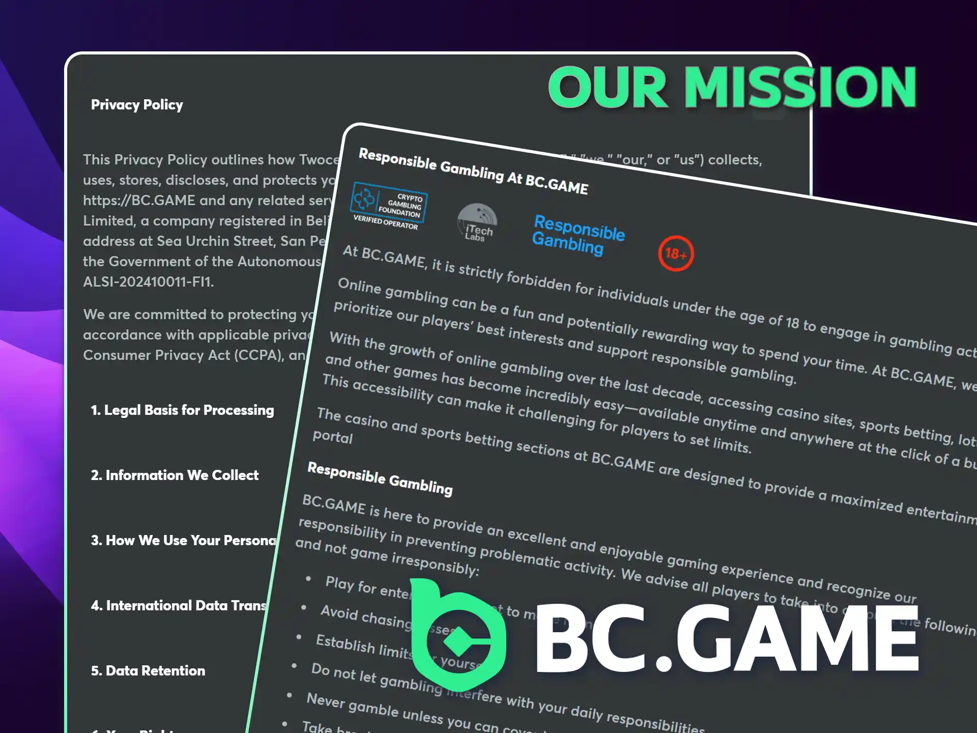 BC Game Casino mission is your secure and reliable experience.
