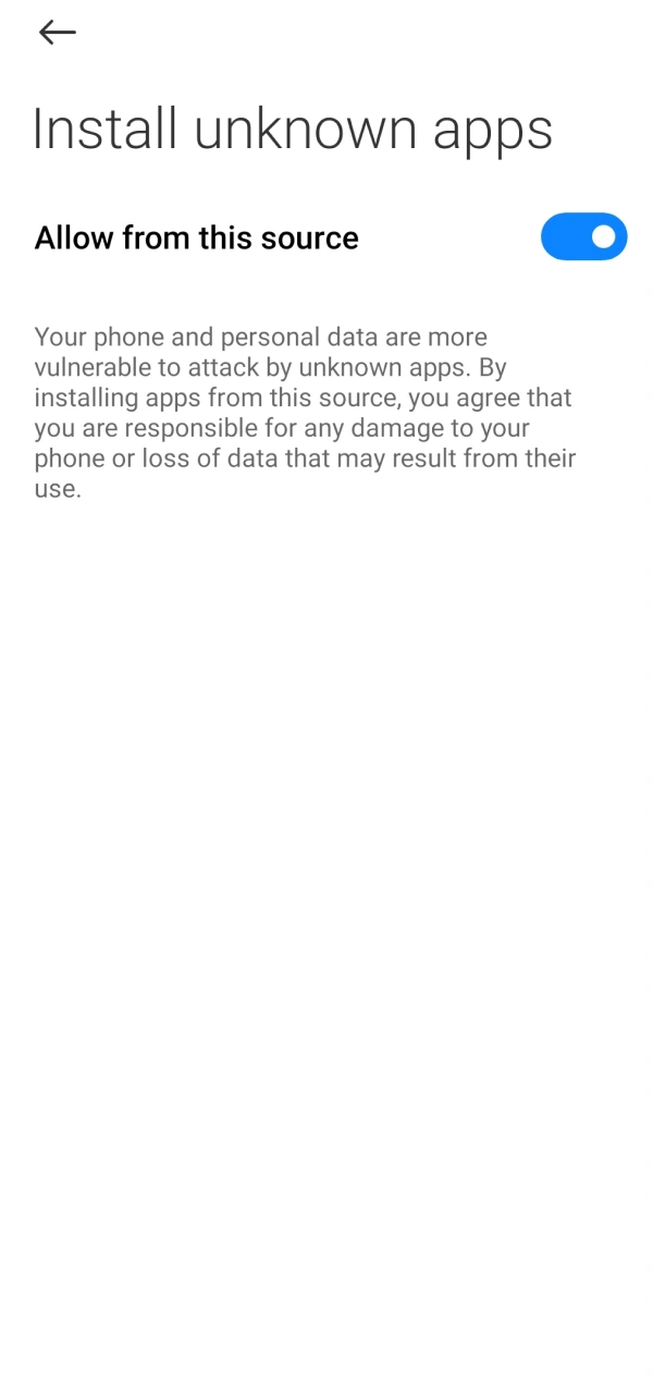 Allow unknown sources to install the BC Game Android app.