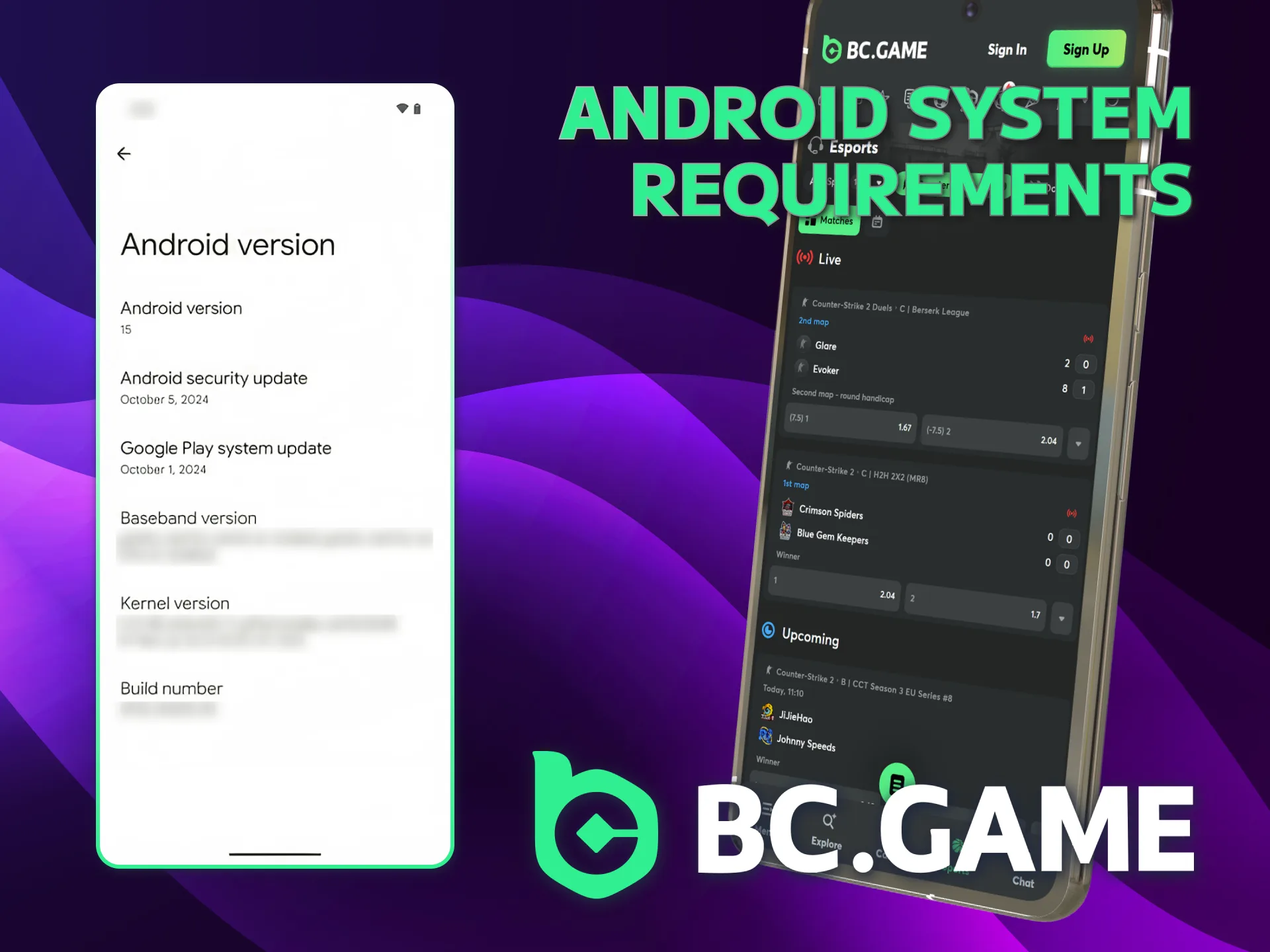 Use the BC Game Android app with minimal requirements.