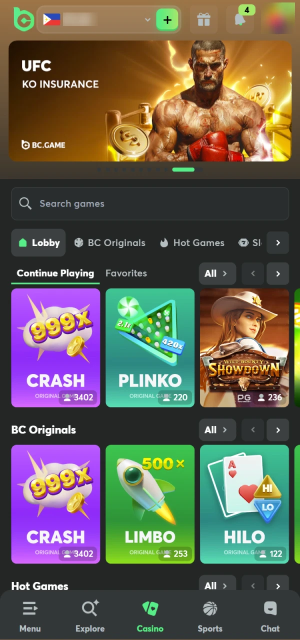 Enjoy the full experience with BC Game installed iOS app.