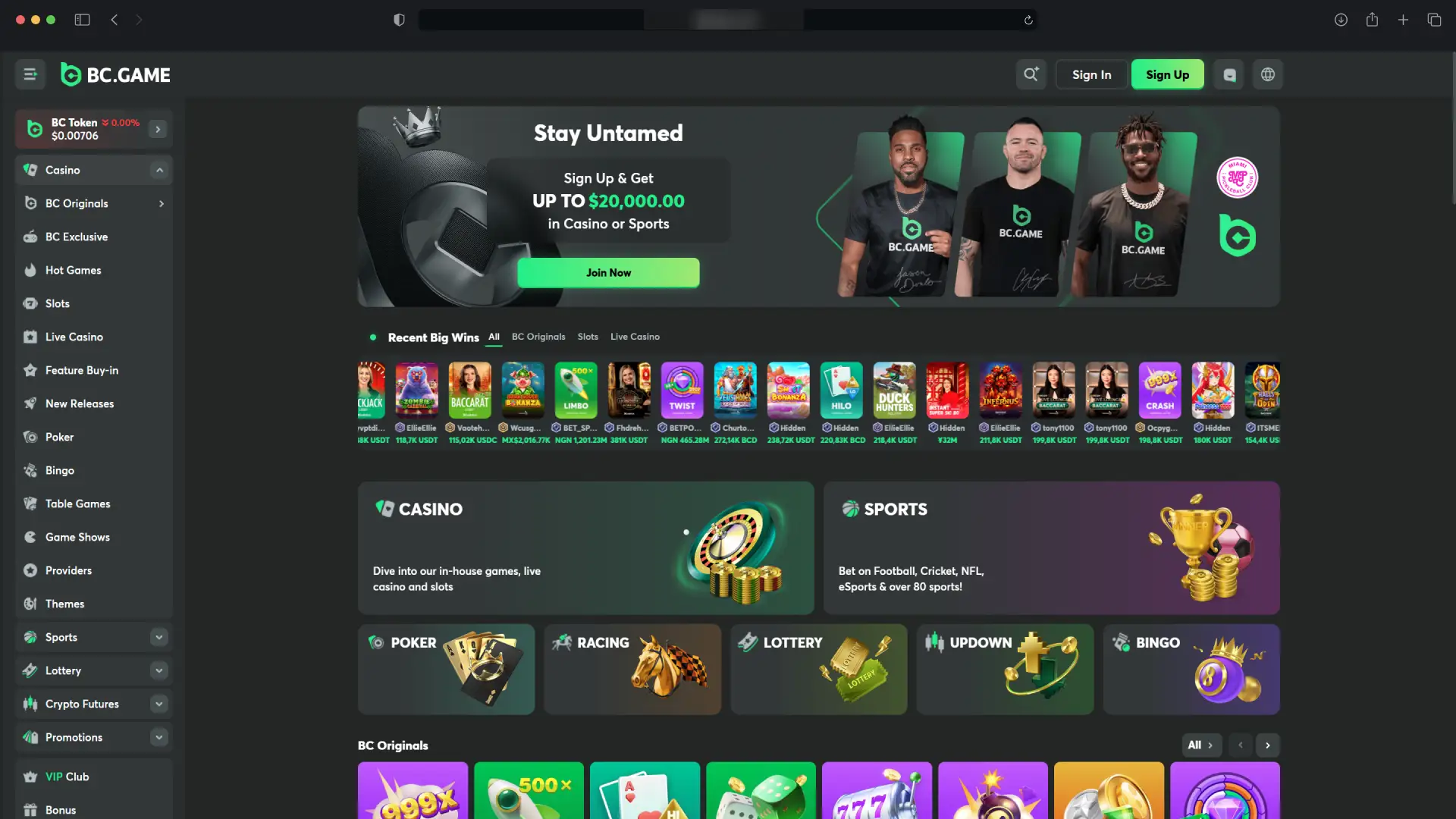 Enter the correct BC Game Philippines website address on computer.