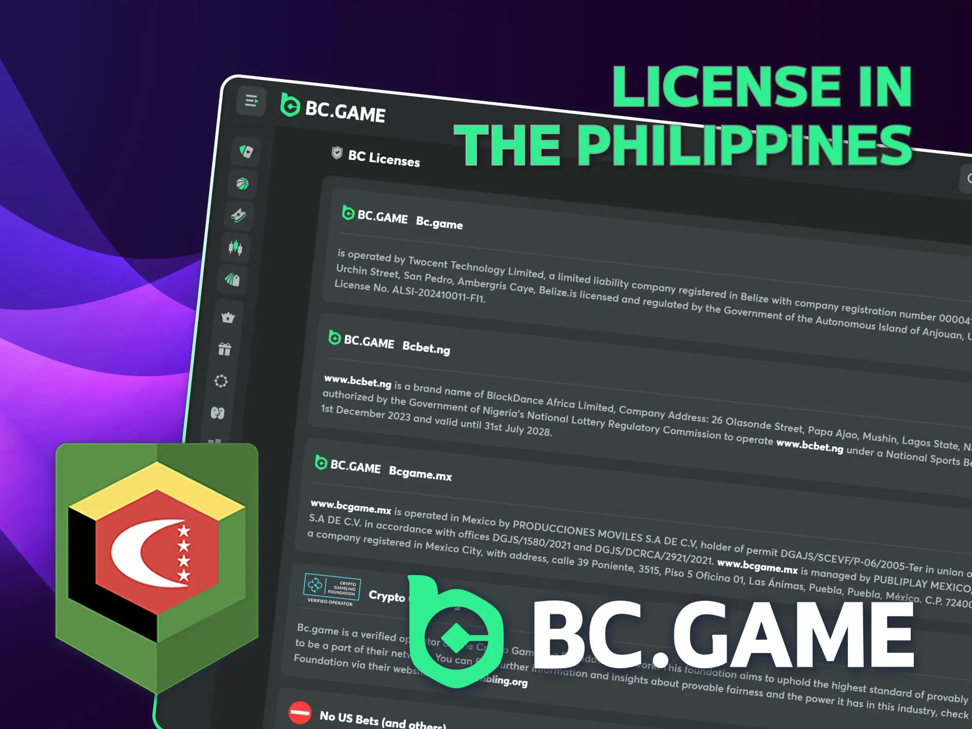 Join BC Game online casino officially authorised in Philippines.