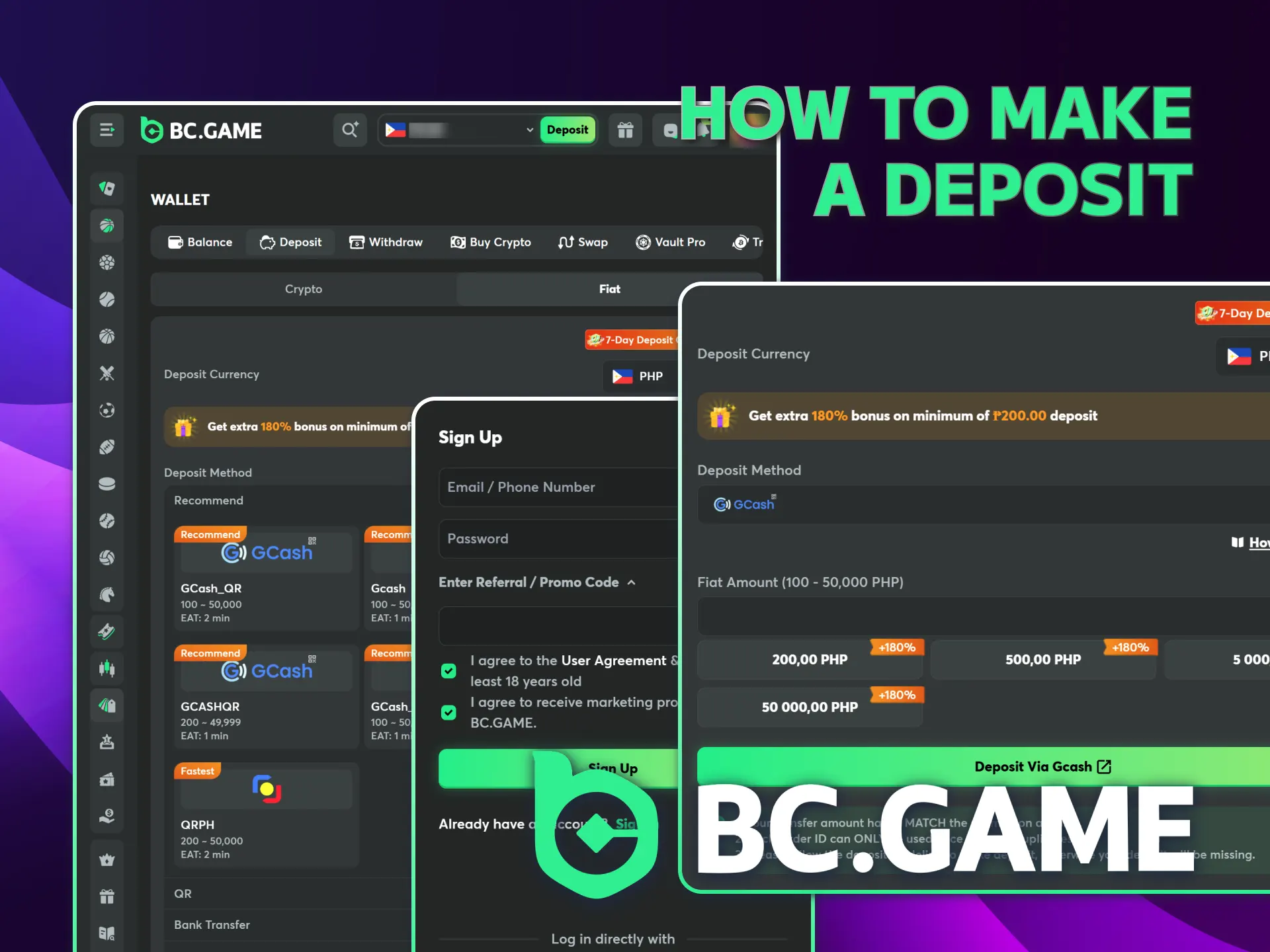 Fund your BC Game account to start betting in Philippines.
