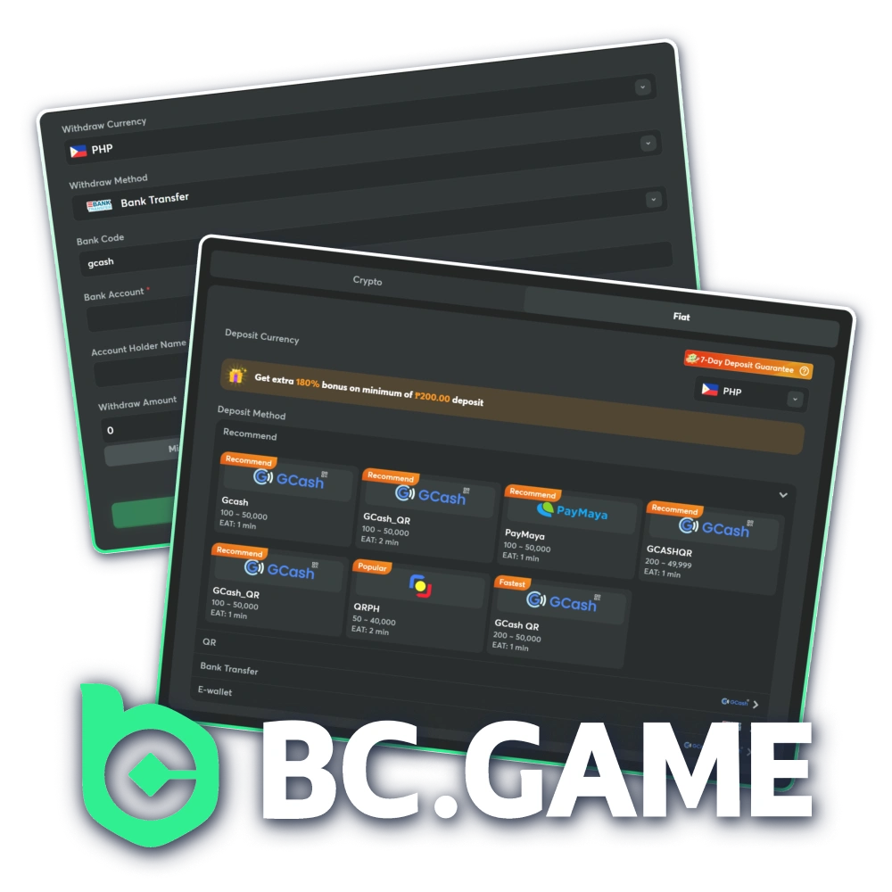 Learn about payment methods accessible for Philippines at BC Game.