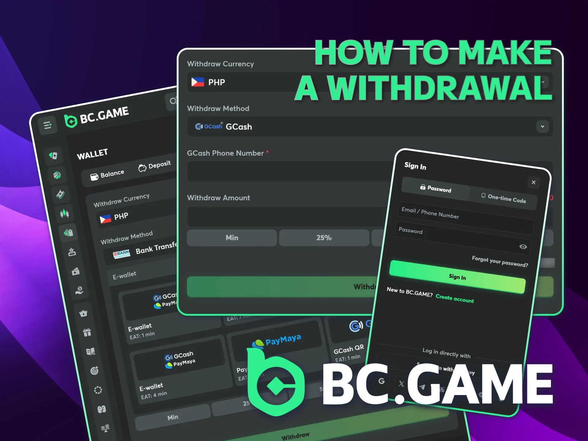Get your winnings from BC Game with a quick withdrawal.
