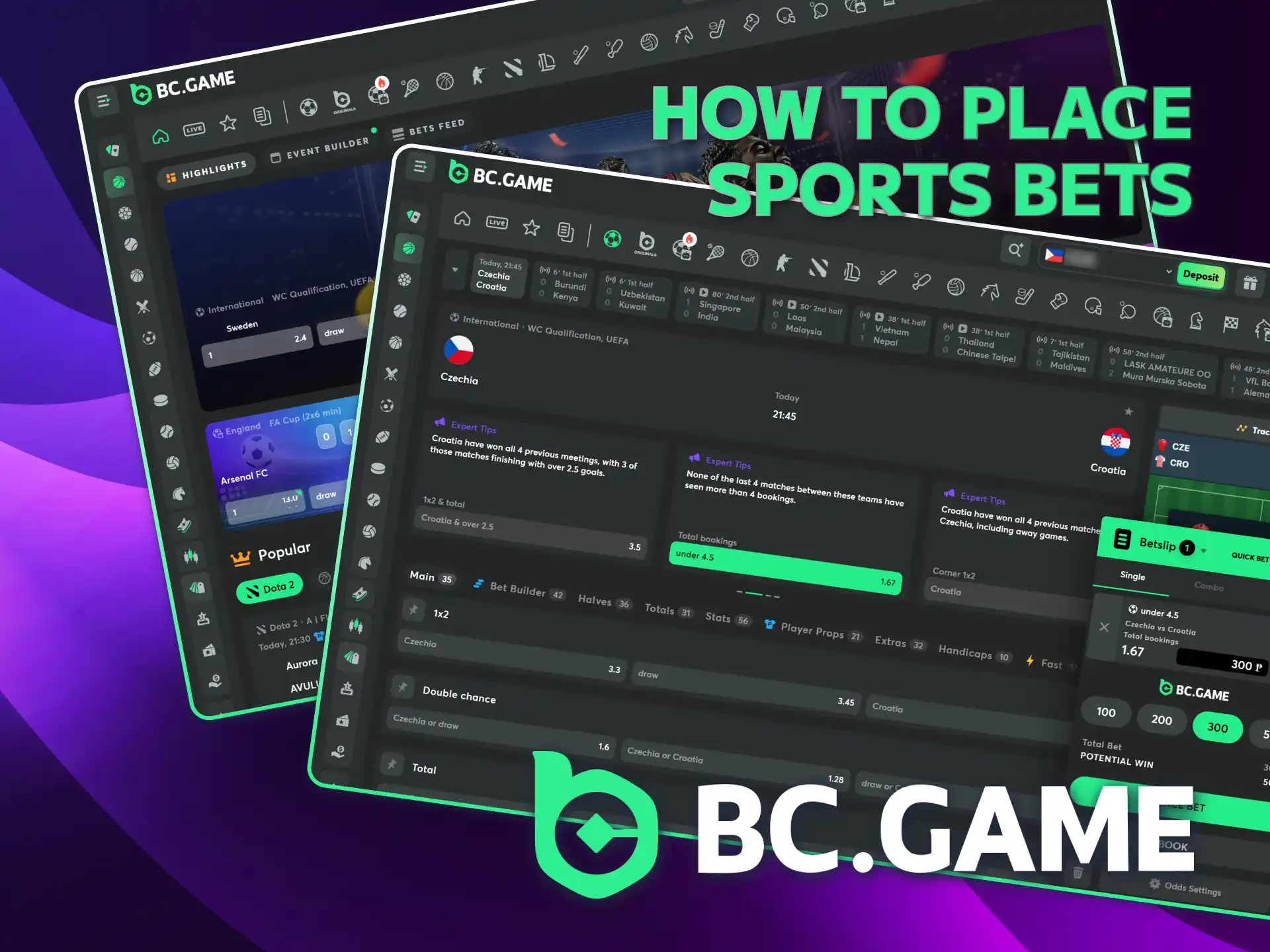 Learn how to bet on sports on BC Game platform.
