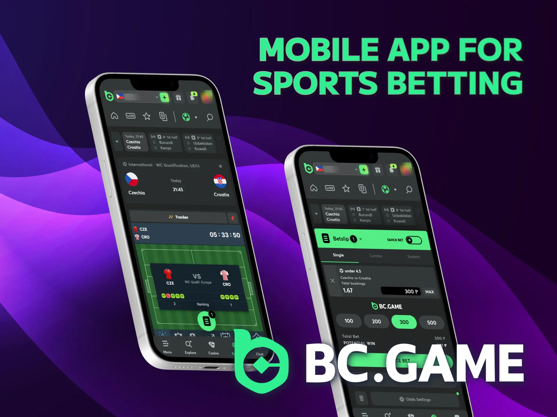 Get BC Game app for sports betting on your mobile.