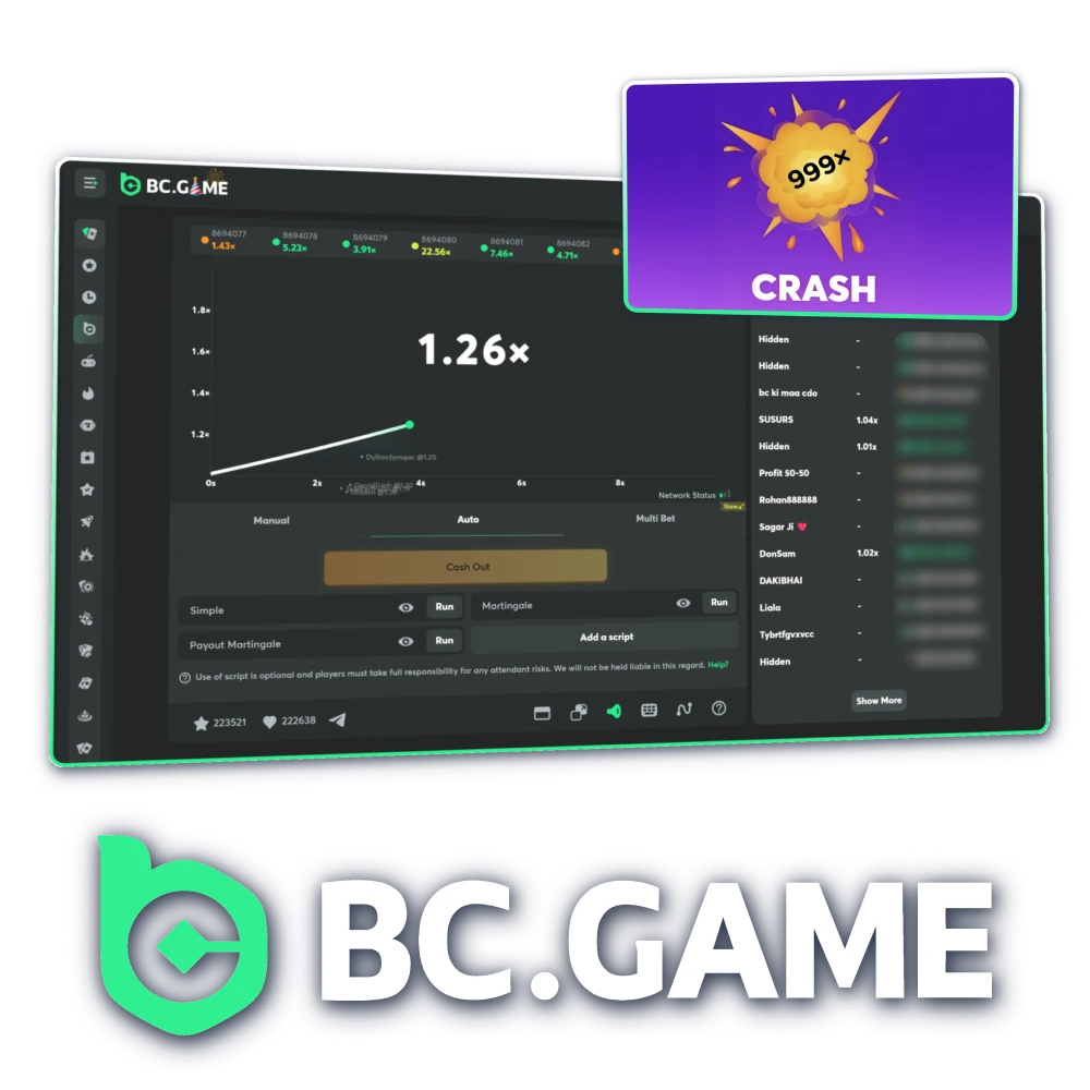 Play original Crash and cash out at BC Game Philippines.