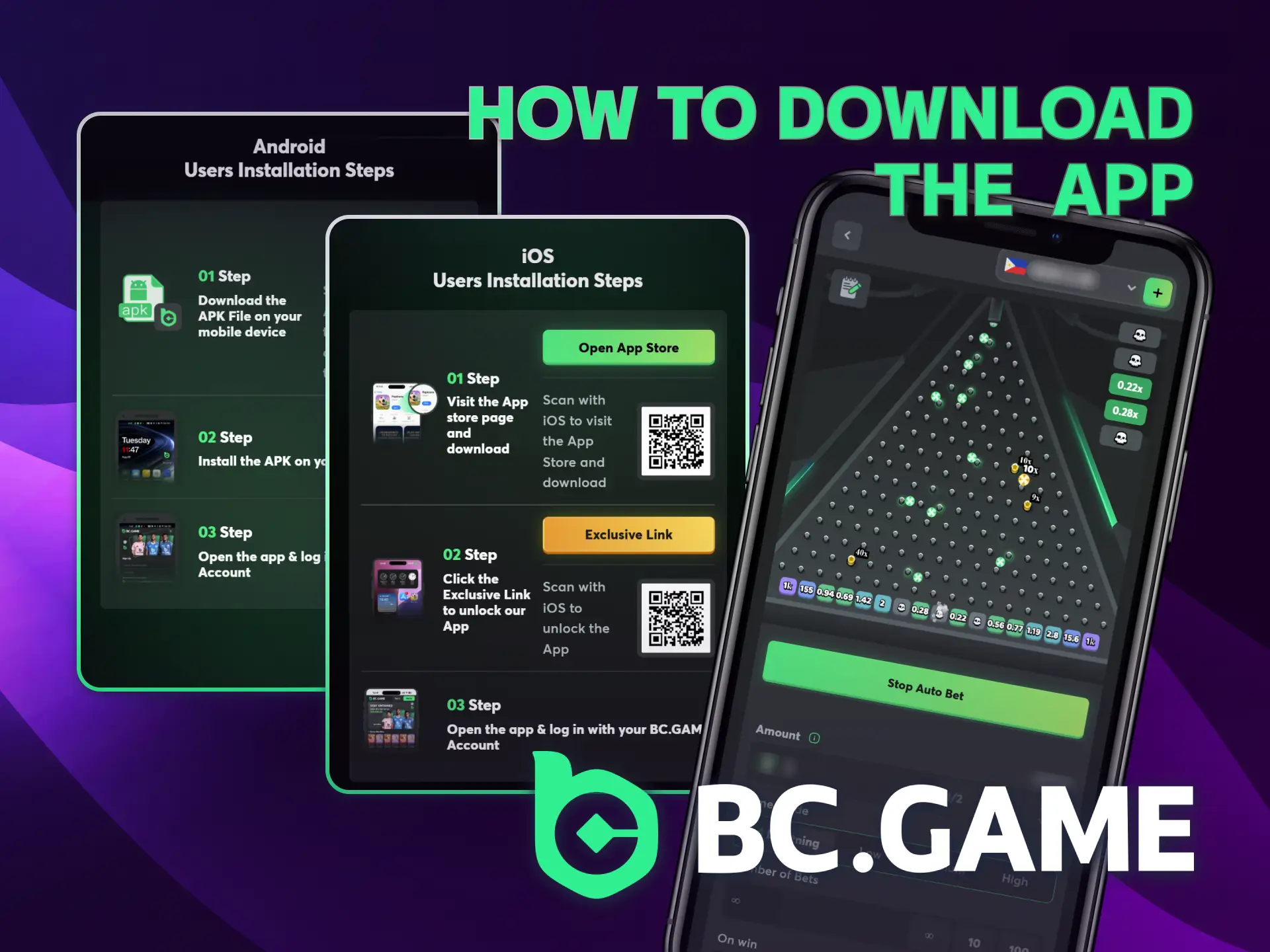 Install BC Game Philippines official mobile app to enjoy Plinko.