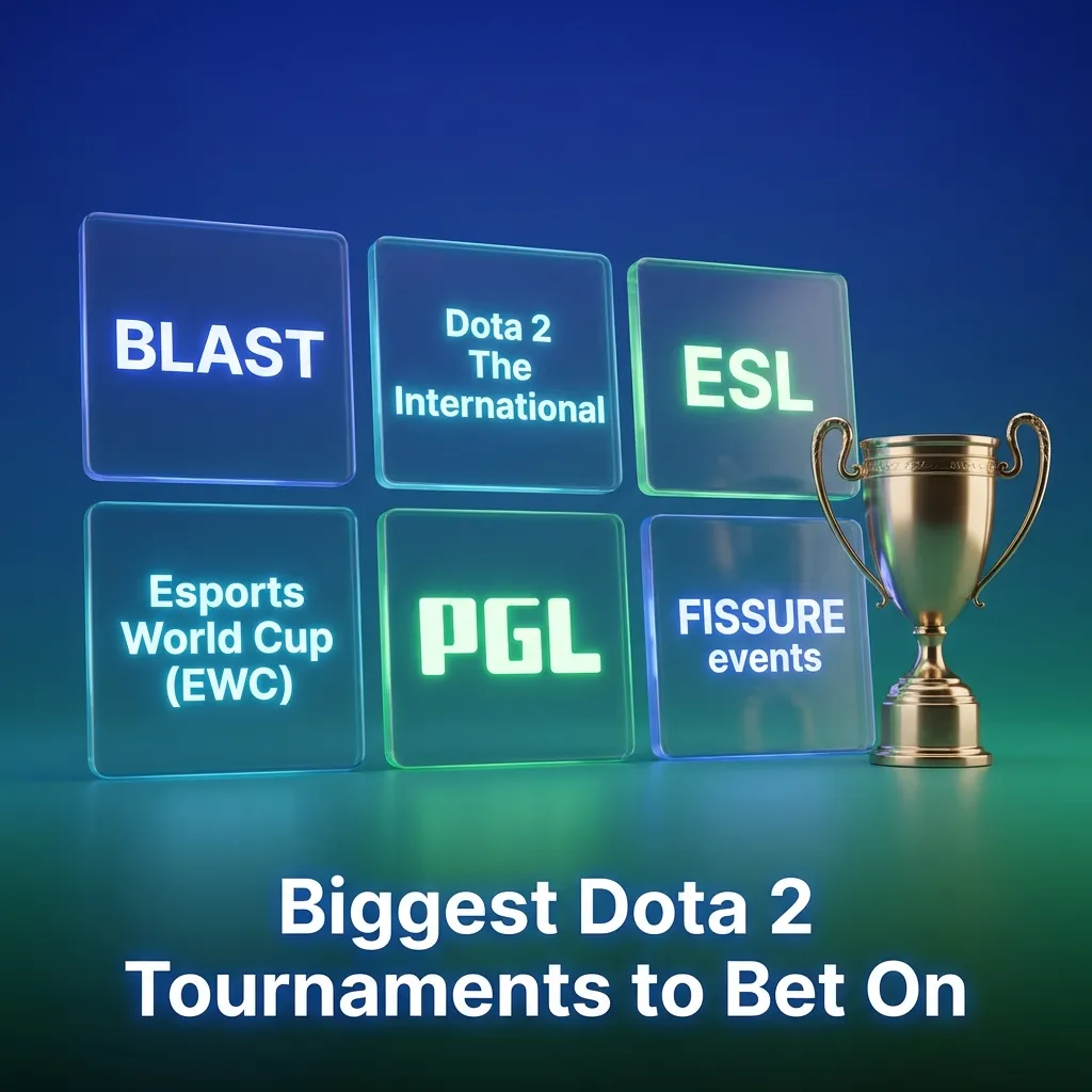 Top Dota 2 tournaments including The International, ESL One, and PGL Major events with teams competing for prize money