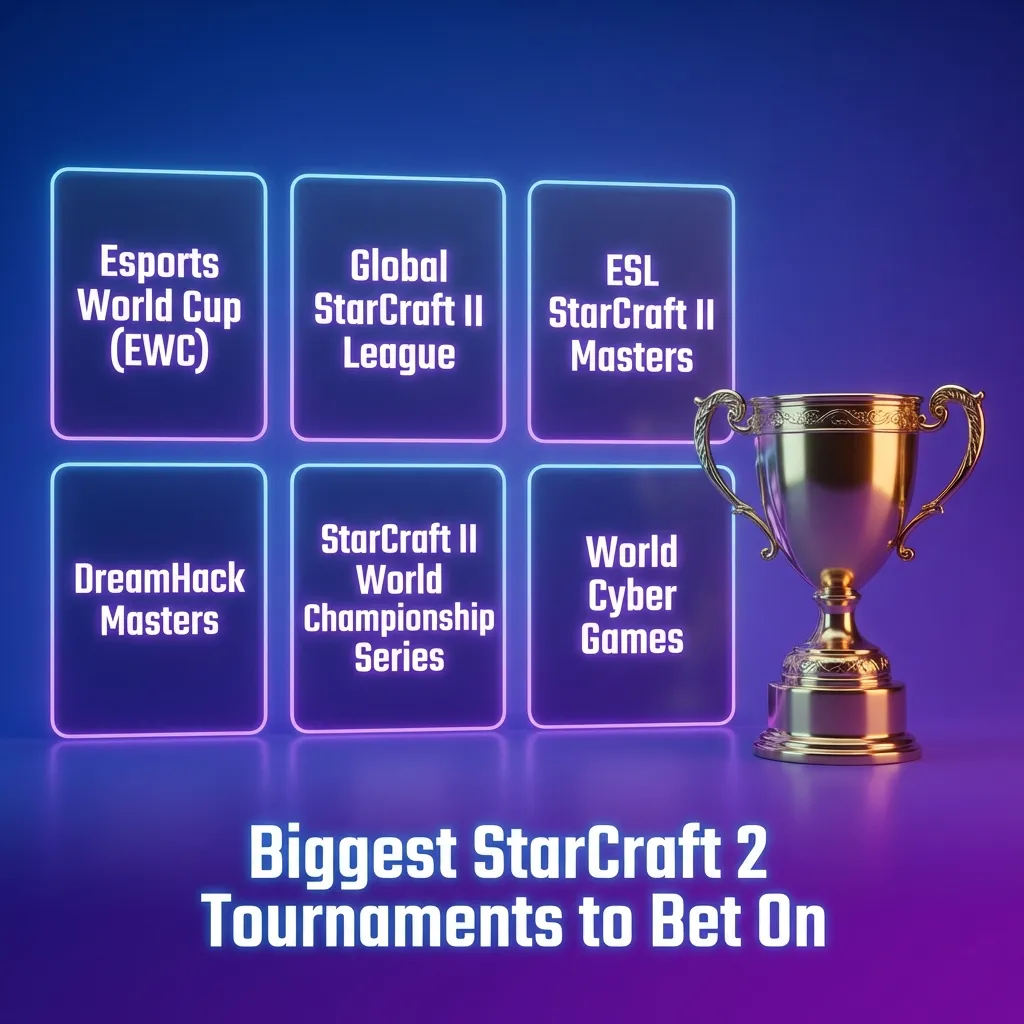 Professional StarCraft 2 players competing in a major esports tournament with large screens displaying intense gameplay action