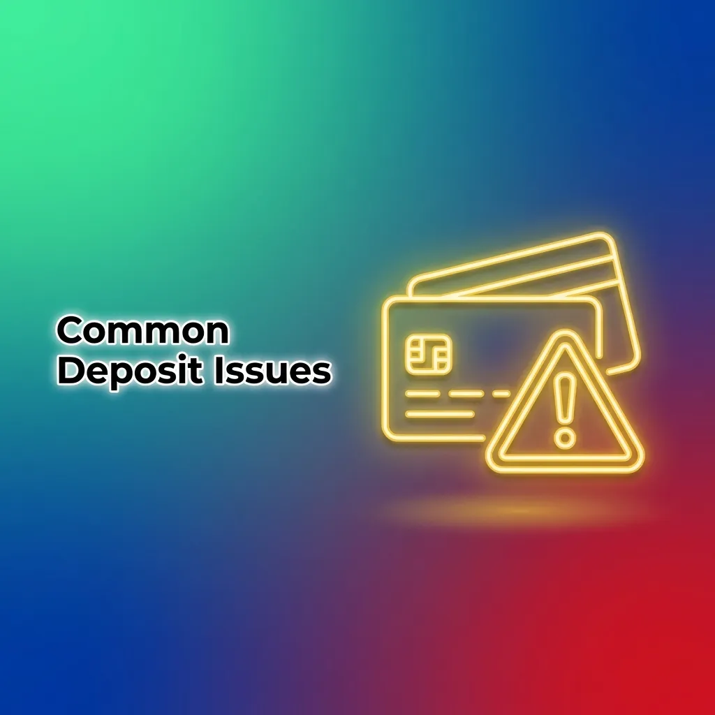 Common deposit problems including declined transactions, delays, incorrect amounts, verification needs, and network errors.