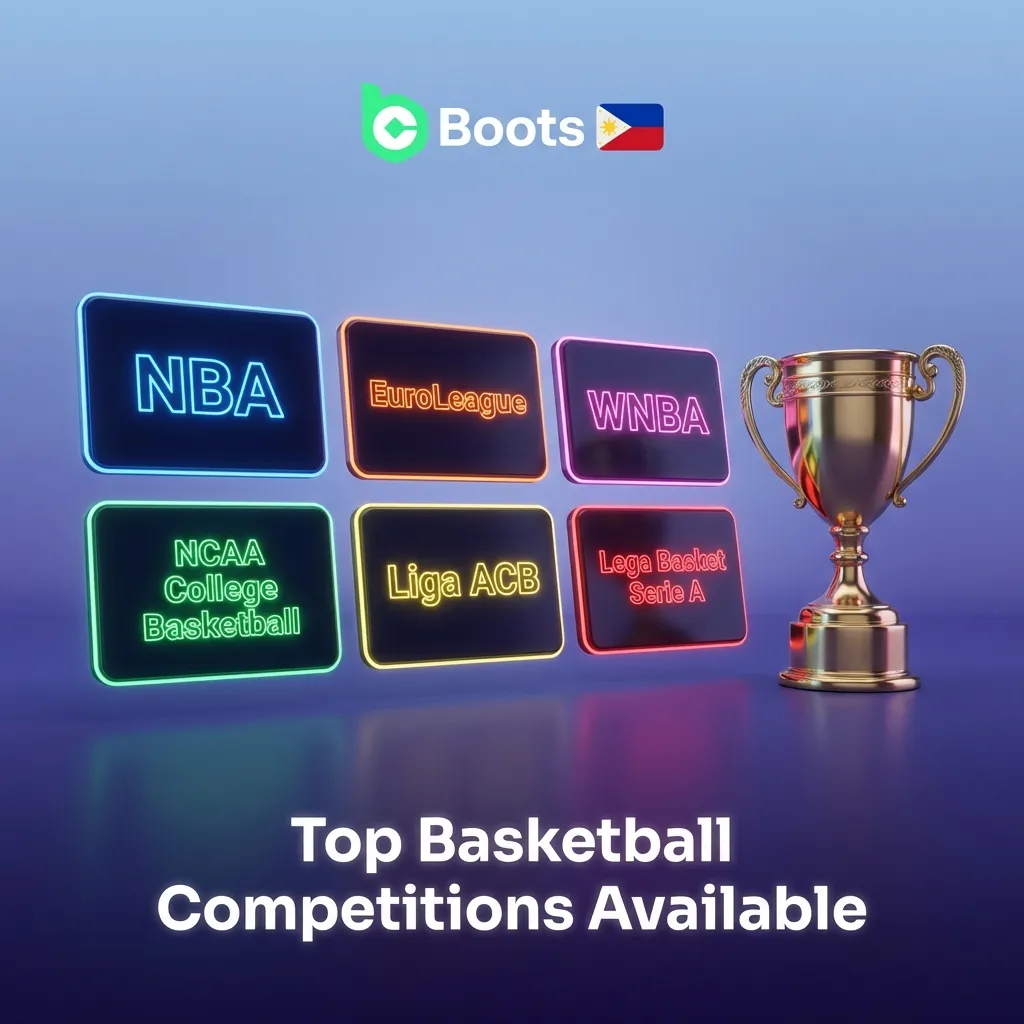 Basketball leagues including NBA, PBA, FIBA World Cup, EuroLeague, NCAA Philippines, UAAP, and Olympics tournaments