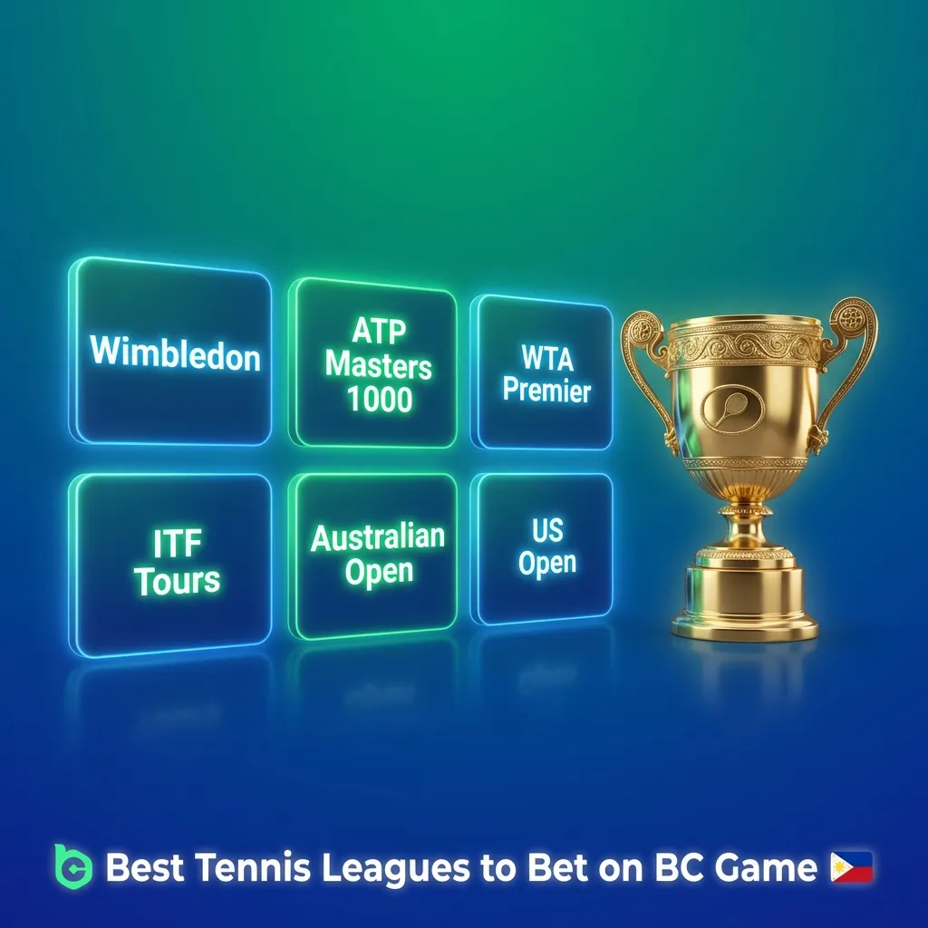 Tennis court with players competing in a Grand Slam tournament, showing betting opportunities on BC Game platform