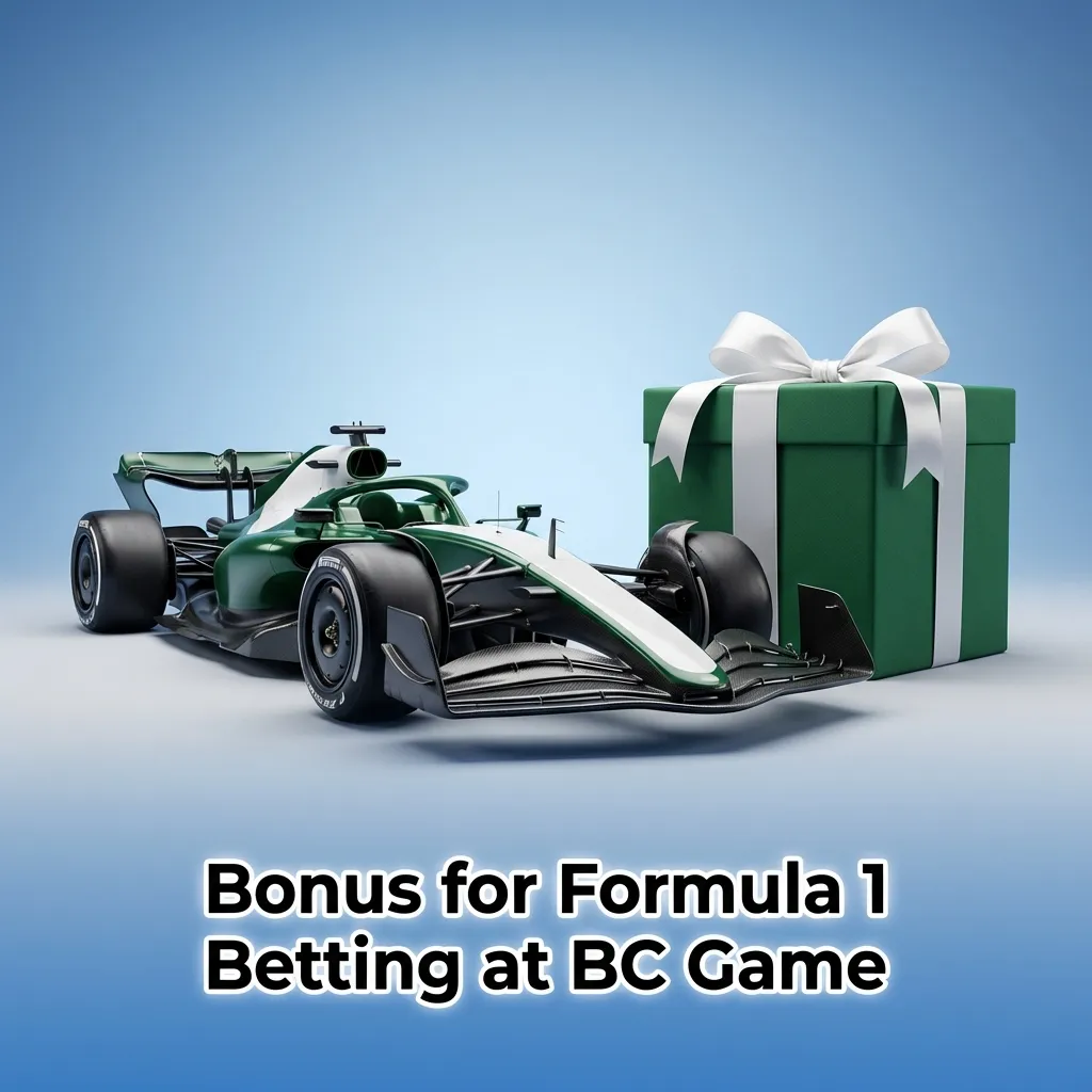 BC Game welcome bonus offer showing 100% match up to ₱50,000 for new users betting on Formula 1 races