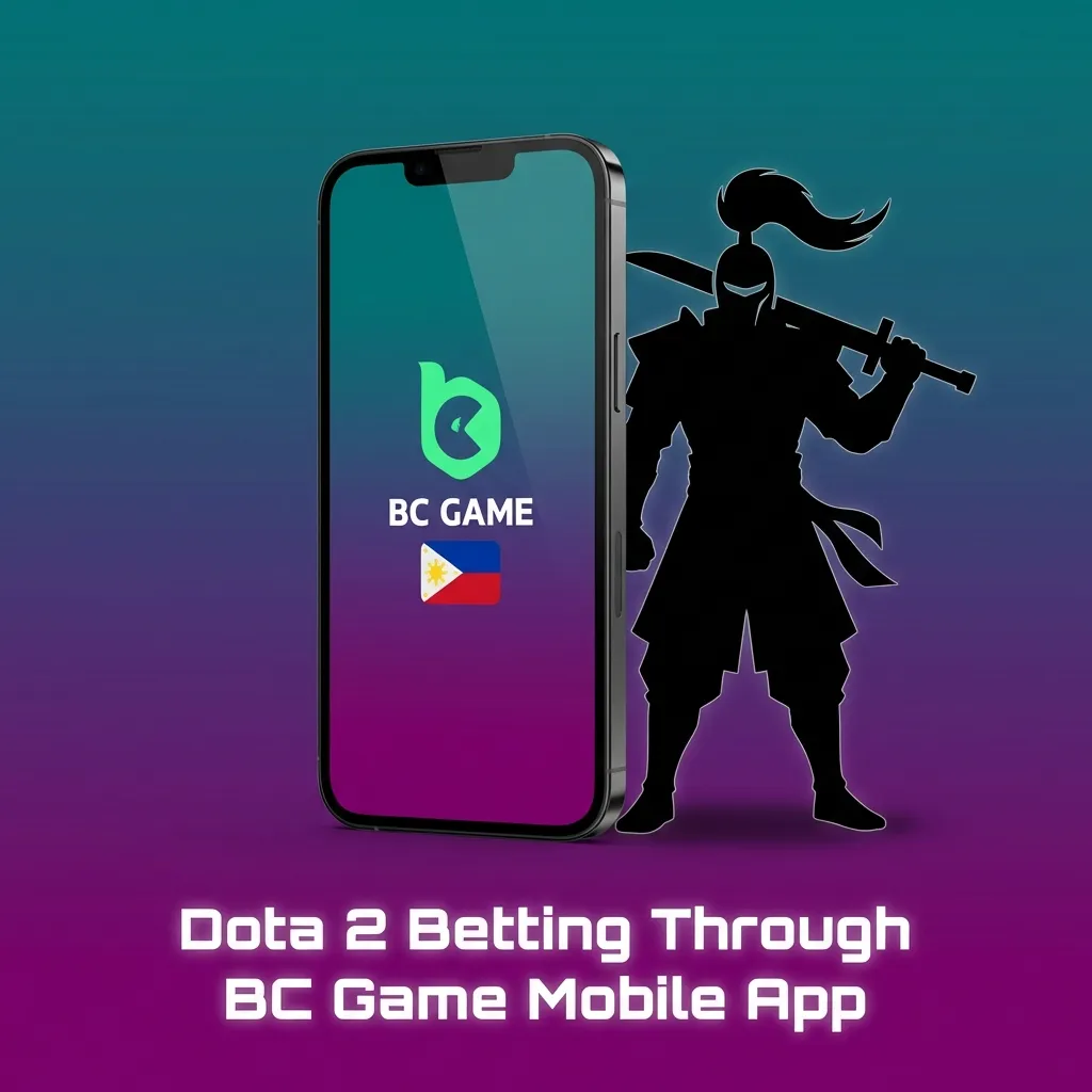 BC Game mobile app interface showing Dota 2 betting options and match selections on smartphone screen