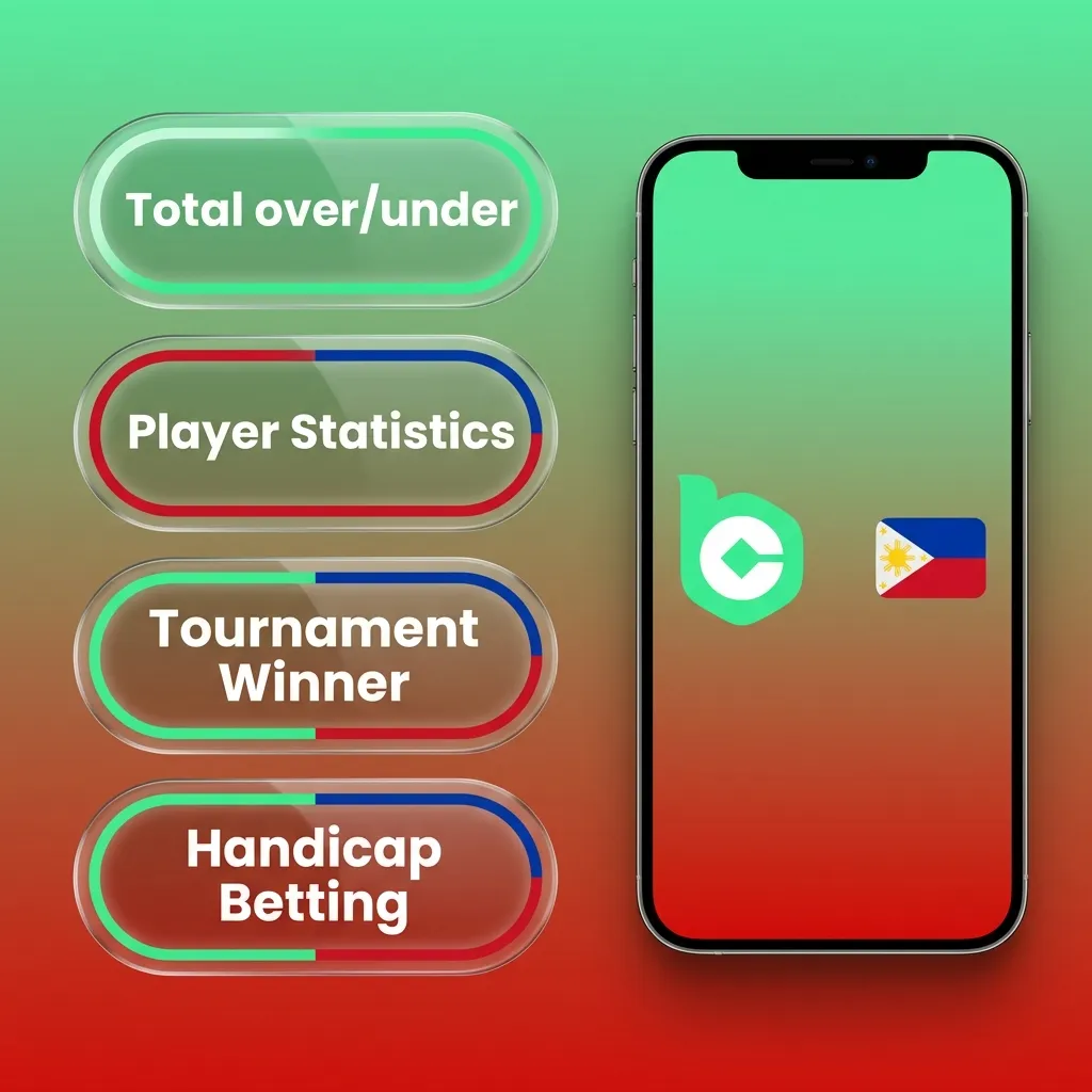 BC Game app interface showing various betting options including single, accumulator, system, handicap, and over/under bets